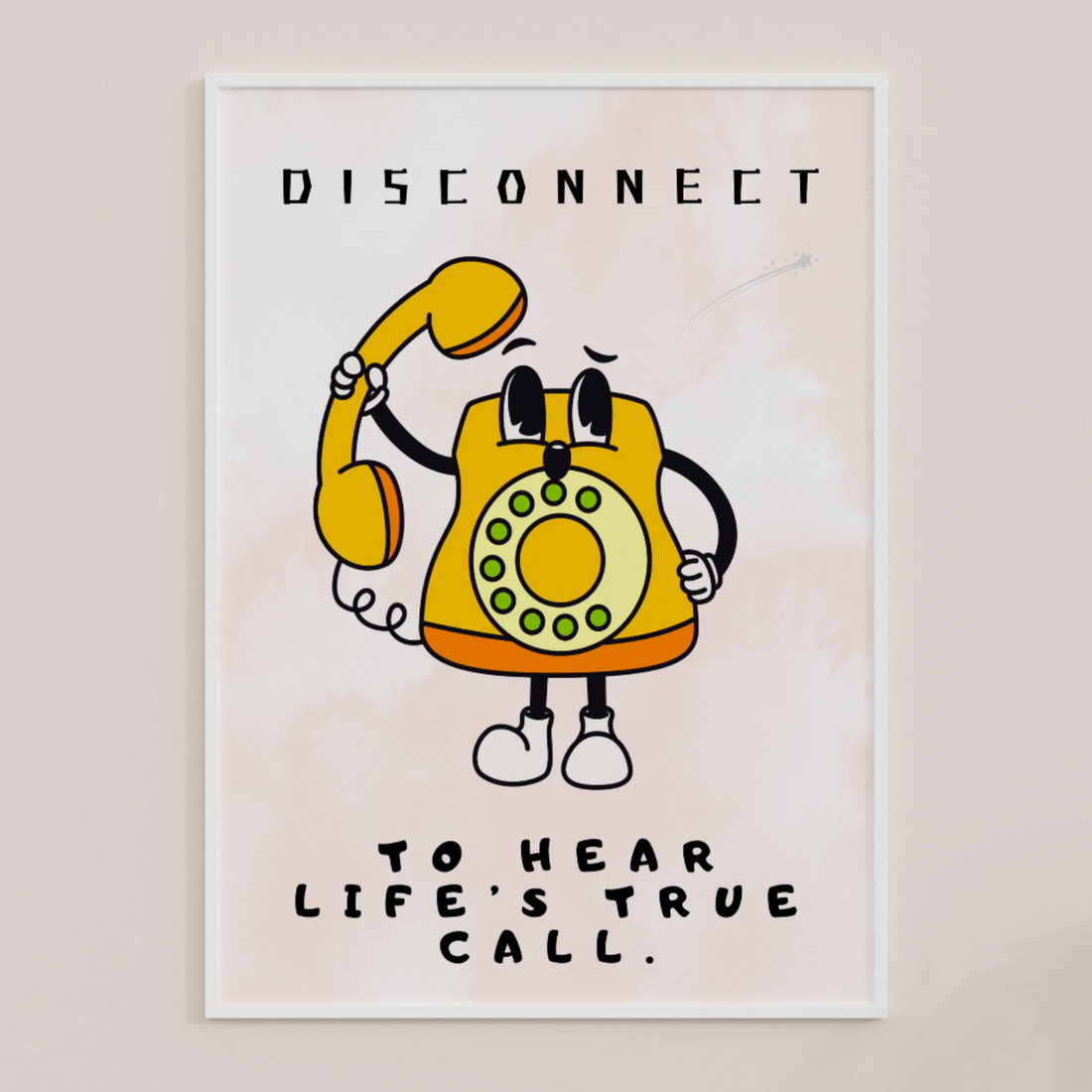 Retro Wisdom Calls: Vintage Telephone Motivational Wall Art Print. High Resolution Digital Download 300 DPI.