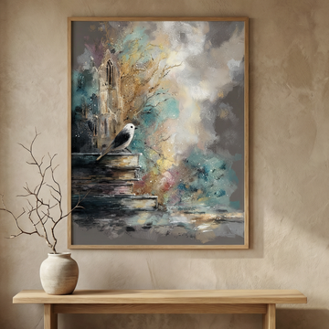Mystical Fantasy Woodland Wall Art Surreal Abstract Dreamlike Print. High Resolution Digital Download 300 DPI.